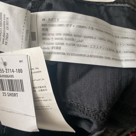 NWT Abercrombie & Fitch The Ankle Straight Jeans Size 25S - Picture 7 of 7